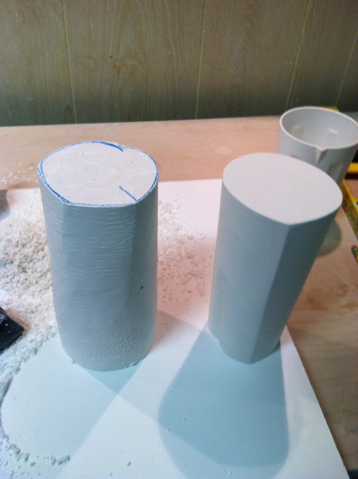 During and after carving, sanding