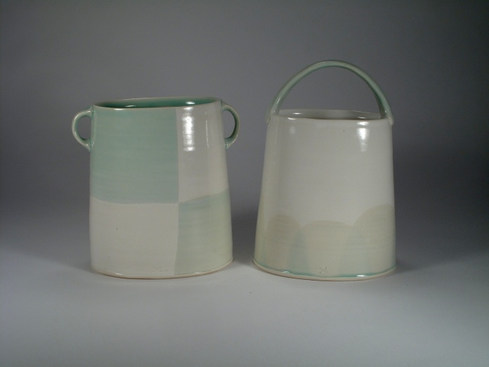 More baskets/vases with new blue/green....